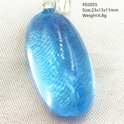 Natural Blue Topaz Quartz Pendant Necklace – Oval Healing Stone Jewelry
