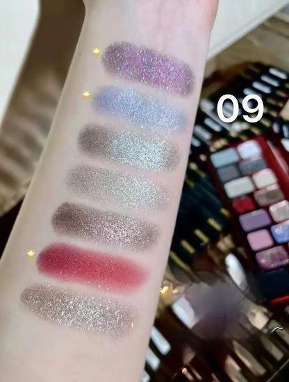 16-Color Glitter & Matte Eyeshadow Palette – Chameleon Glow Shades for Bold Eye Looks