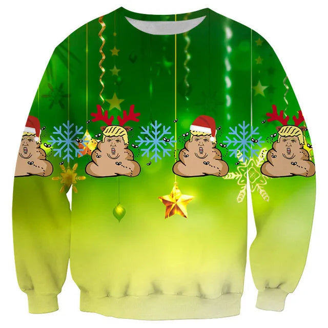 Funny Santa & Elf Ugly Christmas Sweater – Unisex Holiday Sweatshirt for Men & Women