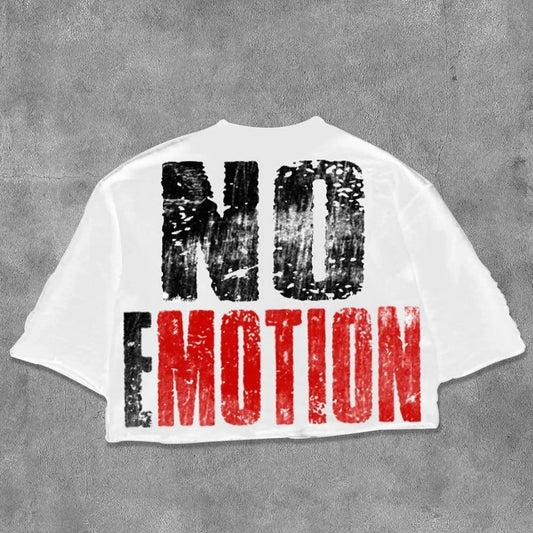 No Emotion Cropped Streetwear T-Shirt