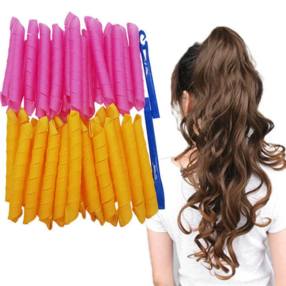 18pcs Spiral Heatless Hair Curlers – Effortless Curls, No Heat Needed