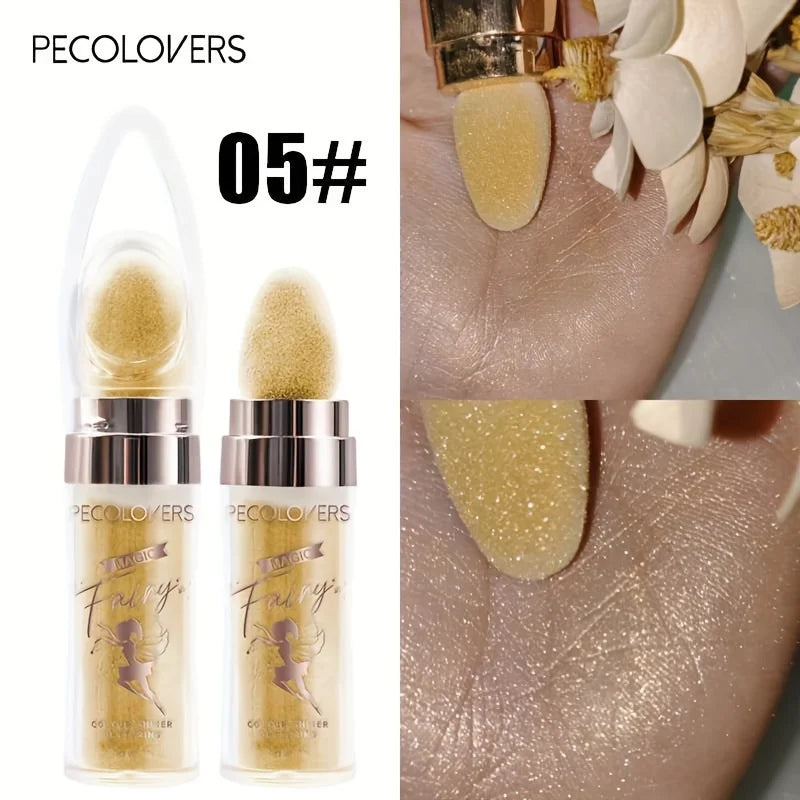 Multi-Tone Fairy Glow Highlighter Wand – Iridescent Shimmer for Face & Body (Blue, Purple, White)