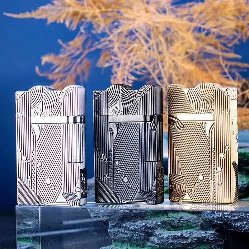 Sanji-Style Brass Kerosene Lighter – Side Pulley Ignition, Retro Collectible Gift