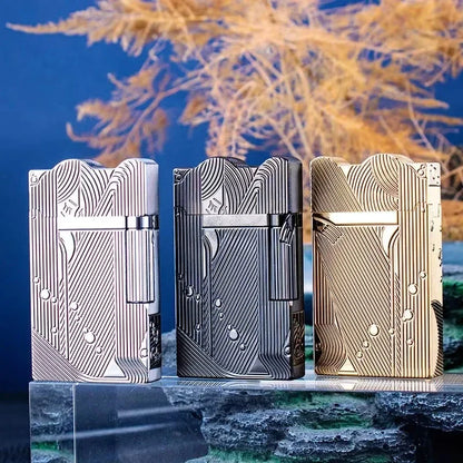 Sanji-Style Brass Kerosene Lighter – Side Pulley Ignition, Retro Collectible Gift
