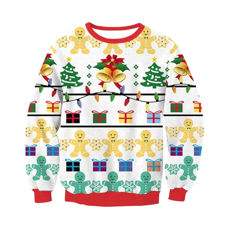 Funny Santa & Elf Ugly Christmas Sweater – Unisex Holiday Sweatshirt for Men & Women