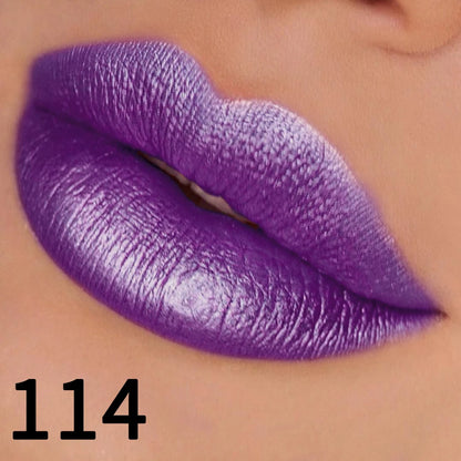 19-Color Glitter Lipstick Collection – Hydrating, Sparkling Metallic Lip Tints