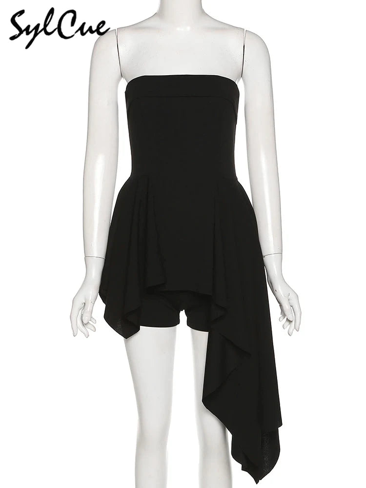 Black Strapless Mini Dress – Elegant Slim Party Tube Dress