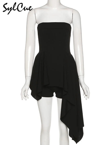 Black Strapless Mini Dress – Elegant Slim Party Tube Dress