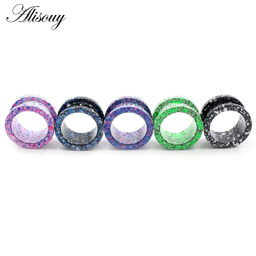 Stainless Steel Paint Pulley Ear Tunnels & Plugs Set