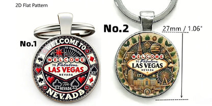 Vintage Las Vegas Welcome Keychain