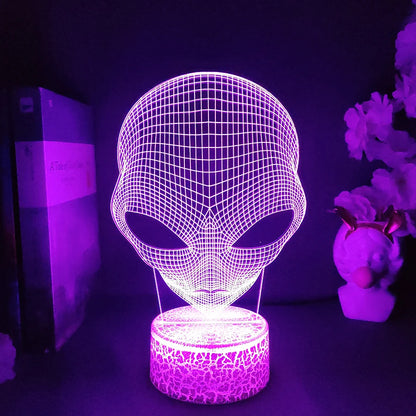 3D Illusion Alien Lamp – Color Changing Night Light