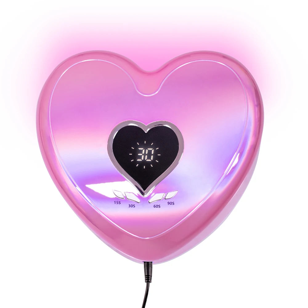 High Power 96W Heart-Shaped LED Nail Lamp – Red Light Gel Polish Dryer