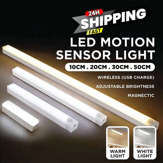 PIR Motion Sensor LED Under Cabinet Lamp – Rechargeable & Dimmable