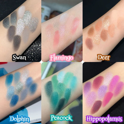 9-Grid Red & Purple Eyeshadow Palette – Matte, Glitter & Shimmer Finishes