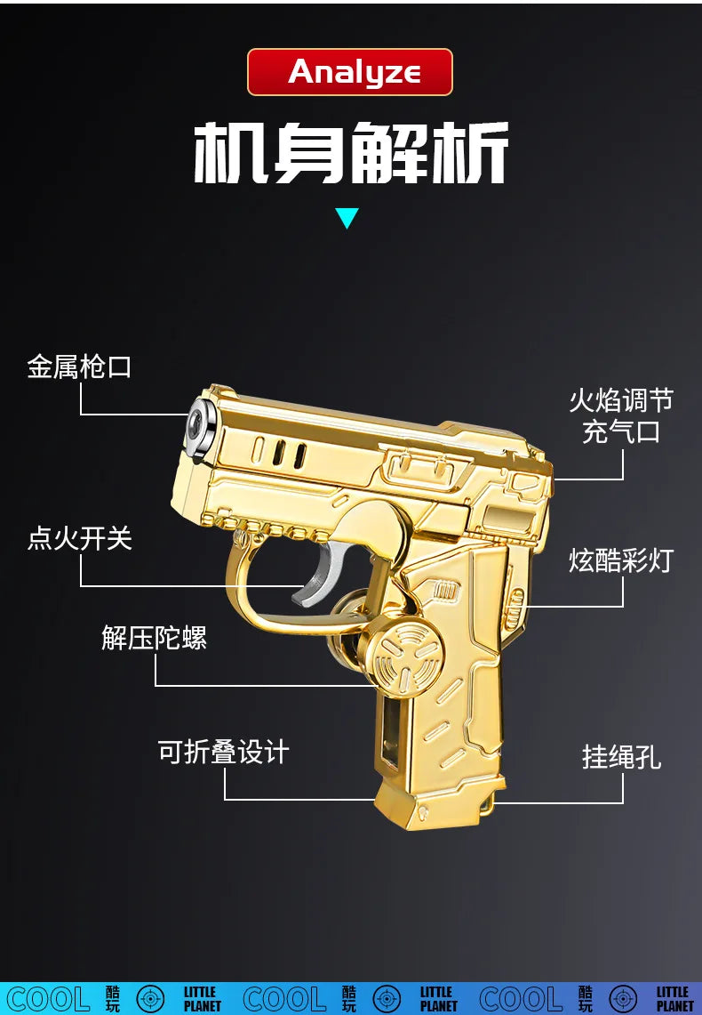Gyro Folding Pistol Lighter