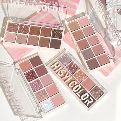 10-Color Matte &amp; Glitter Eyeshadow Palette – Everyday Glam Meets All-Day Wear