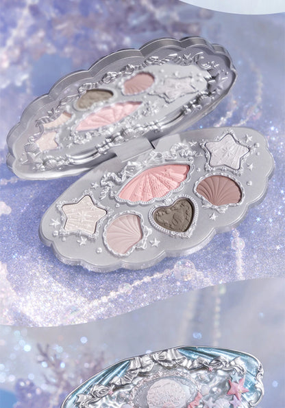 Flower Knows Shell Eyeshadow Palette – 6 Shades of Ocean-Inspired Elegance
