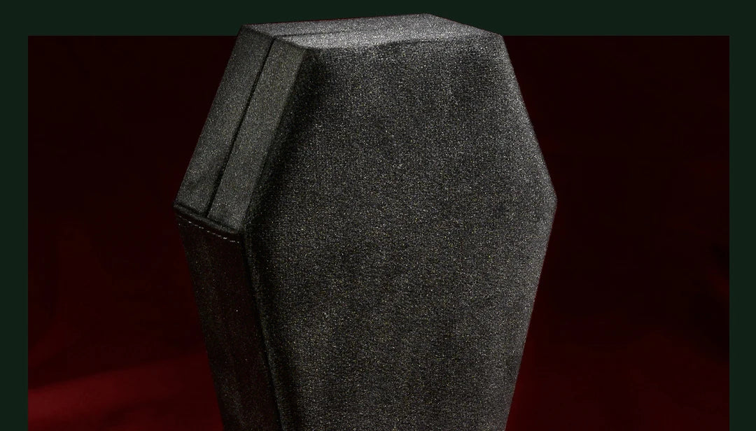 Gothic Velvet Coffin Jewelry Box – Customizable Ring & Necklace Display Case