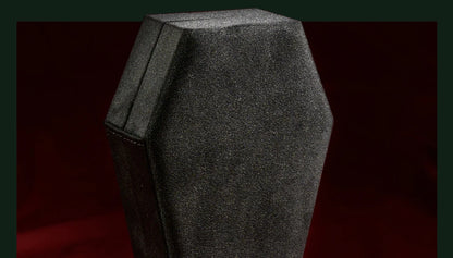 Gothic Velvet Coffin Jewelry Box – Customizable Ring & Necklace Display Case