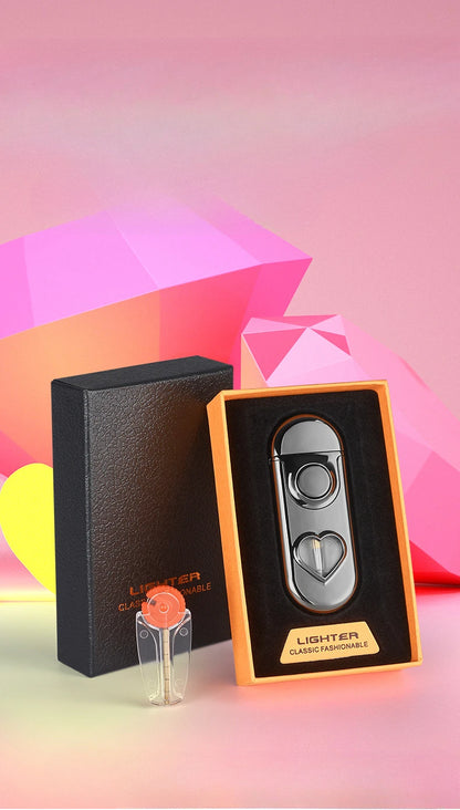 Double Flame LED Butane Metal Lighter