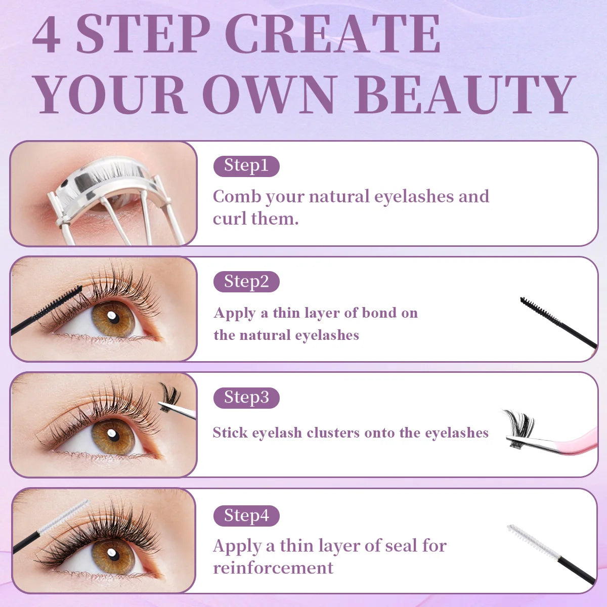 DIY Lash Extension Mix Style Cluster Lash Kit