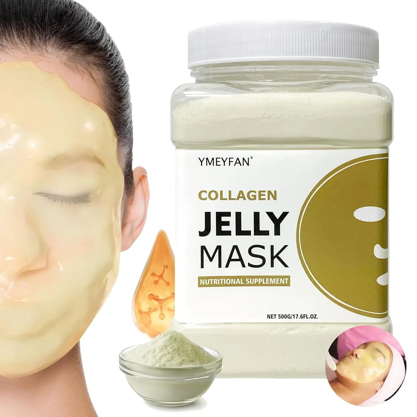 Professional Jelly Face Mask Powder – Hyaluronic Acid Hydrating & Whitening Peel Mask 💆‍♀️✨
