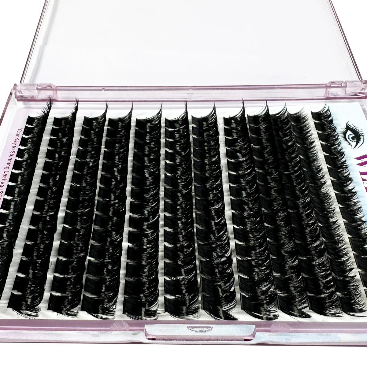 DIY 3D Fluffy Lash Clusters – 160D/90D Volume Extensions (12 Rows)
