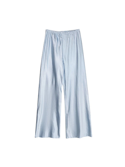 Satin Wide-Leg Pants – Elegant Korean Fashion Summer Trousers