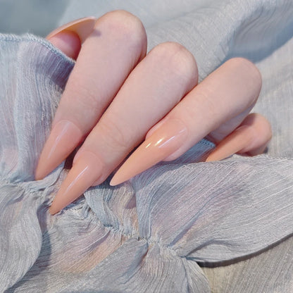 Extra Long Black Stiletto Press-On Nails – 24pc Modern French Style Set 🖤✨