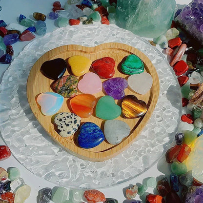 Heart-Shaped Natural Crystal Stones – Amethyst, Agate & Mineral Healing Specimens (10/20/30PCS, 20mm)