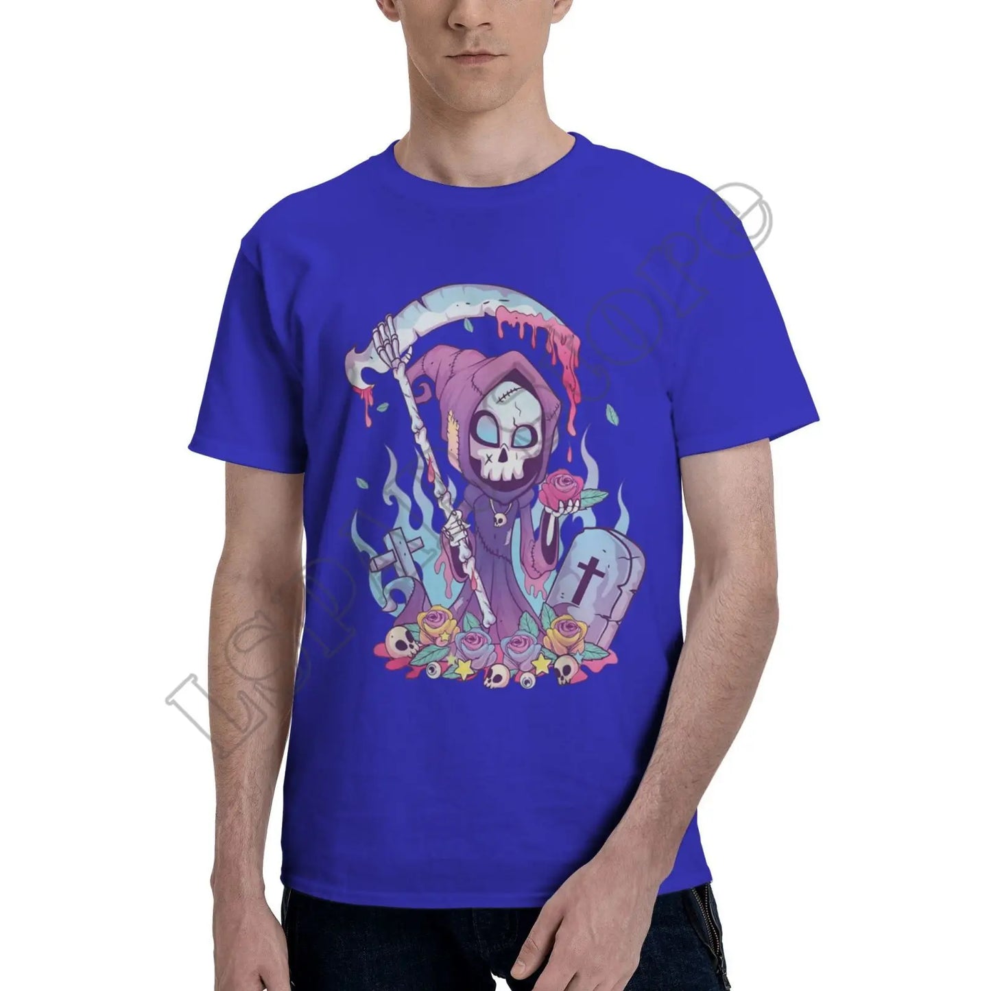 Pastel Goth Grim Reaper T-Shirt – Kawaii Occult Streetwear Tee