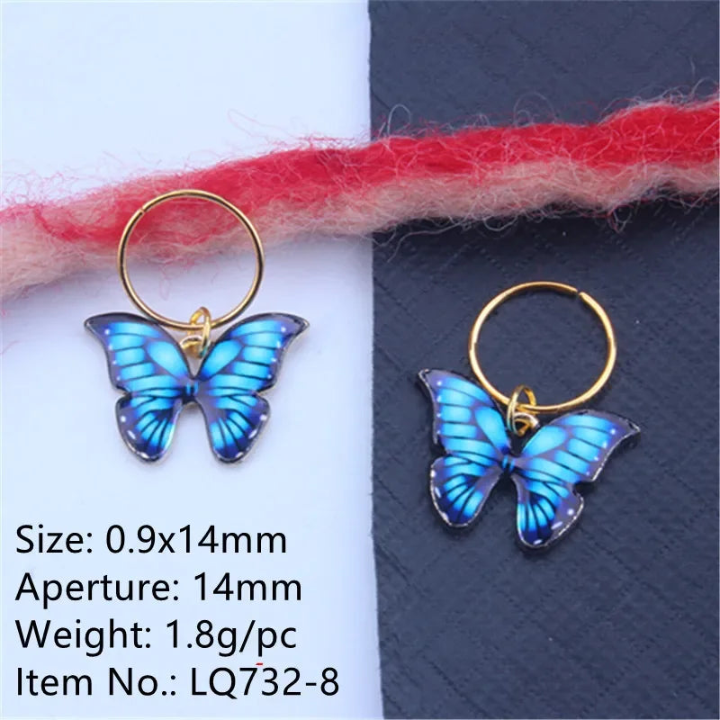 5pcs Butterfly Hair Beads