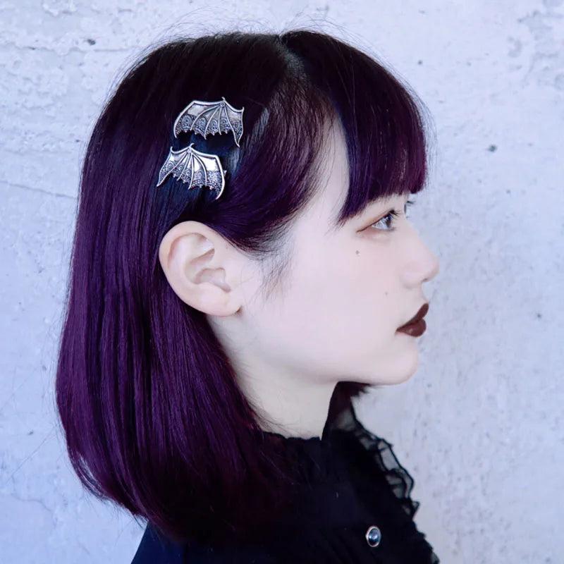 Gothic Bat Wing Hair Clip – Witchy Lace Halloween Hair Accessory