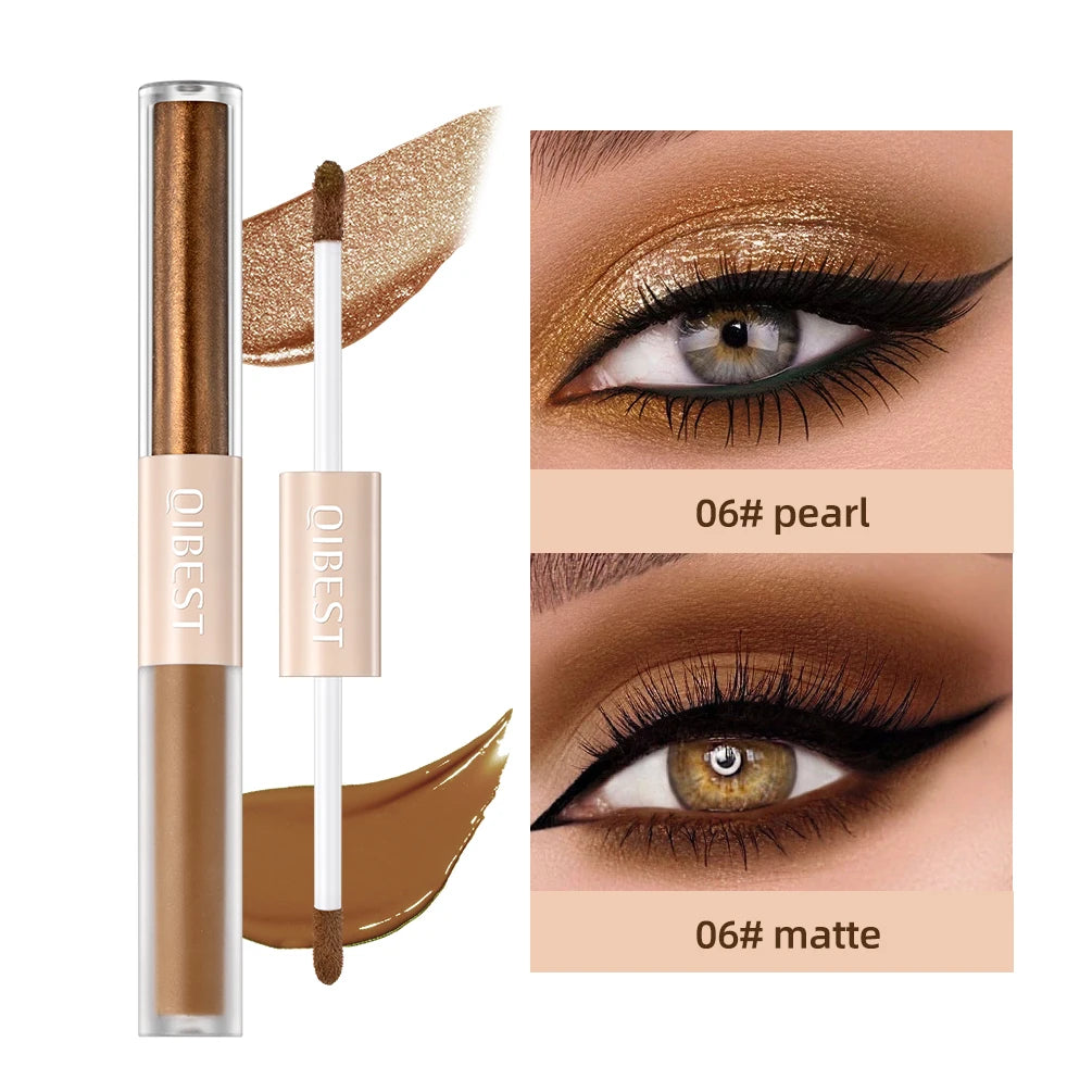 Double-Ended Glitter & Matte Eyeshadow Stick – 2-in-1 Waterproof Eye Makeup Pencil