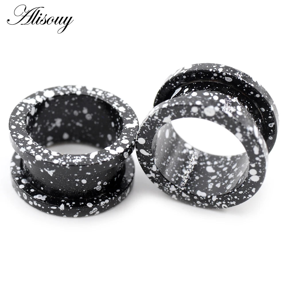 Stainless Steel Paint Pulley Ear Tunnels & Plugs Set