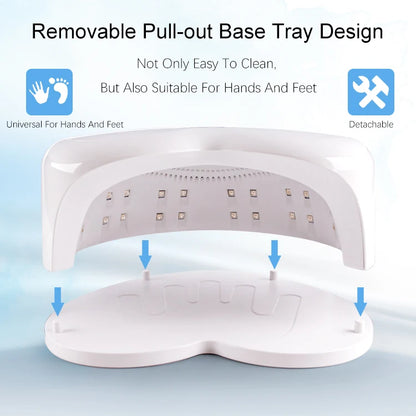 High Power 96W Heart-Shaped LED Nail Lamp – Red Light Gel Polish Dryer