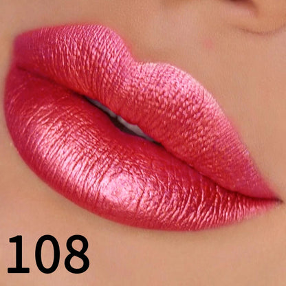 19-Color Glitter Lipstick Collection – Hydrating, Sparkling Metallic Lip Tints