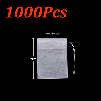 Disposable Tea Filter Bags – Empty Drawstring Paper Pouches for Loose Tea, Herbs & Coffee (100–1000PCS)