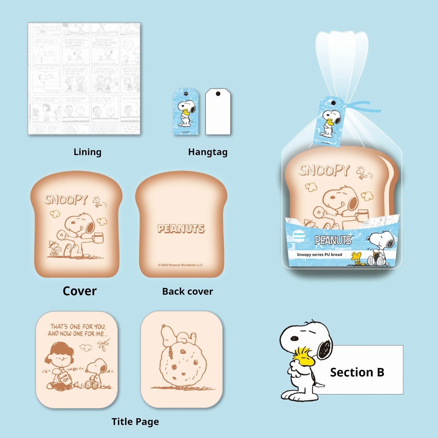 Cute Snoopy Bread-Shaped Notebook – Cartoon Mini Journal for Kids & Kawaii Stationery Lovers
