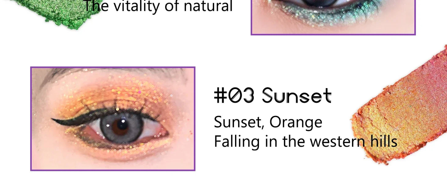 Multichrome Glitter Eyeshadow Palette – High-Pigment, Color-Shifting Shimmer