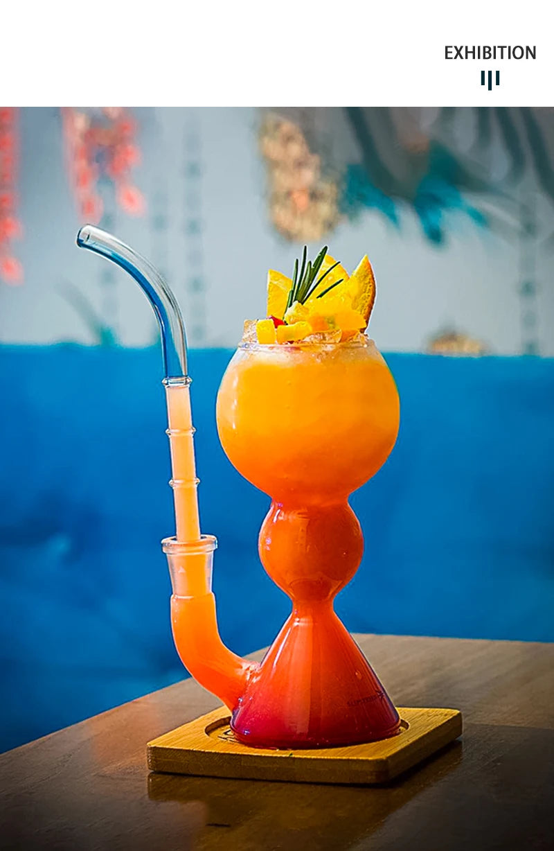 Inmeet Absinthe Glass – Heat-Resistant Borosilicate Cocktail Cup with Straw