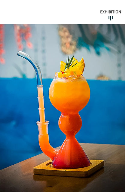 Inmeet Absinthe Glass – Heat-Resistant Borosilicate Cocktail Cup with Straw