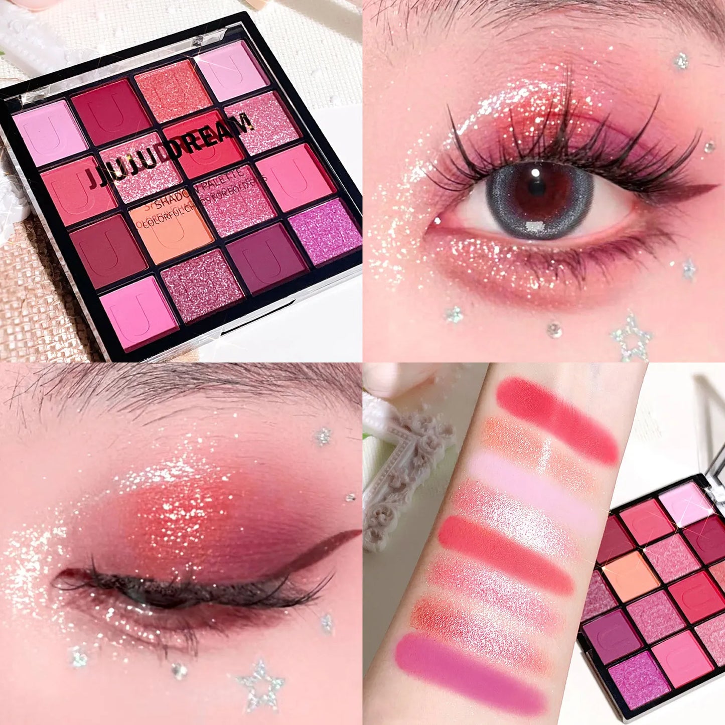 16-Color Eyeshadow Palette – Koi, Mermaid & Enchanted Forest Collection