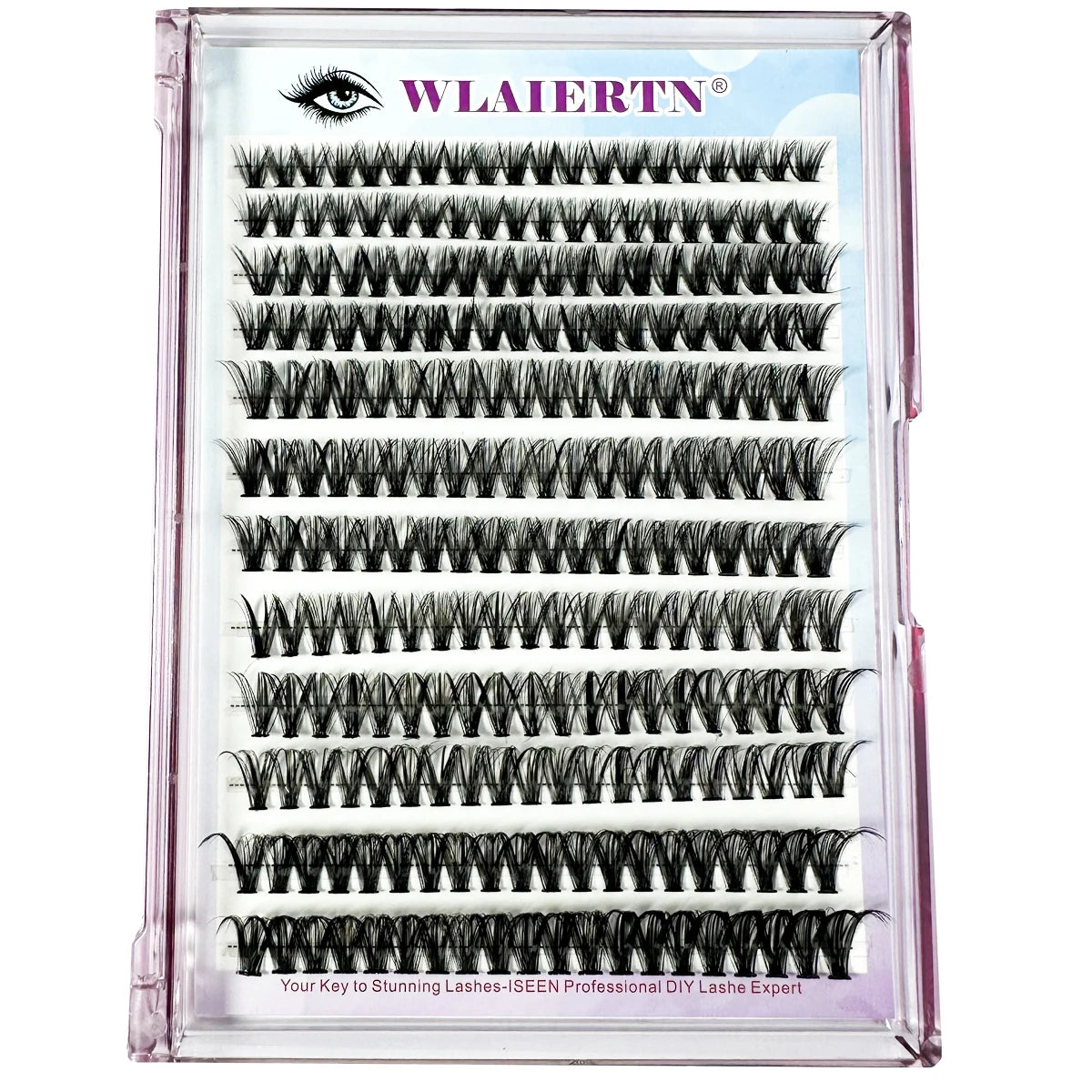 DIY 3D Fluffy Lash Clusters – 160D/90D Volume Extensions (12 Rows)