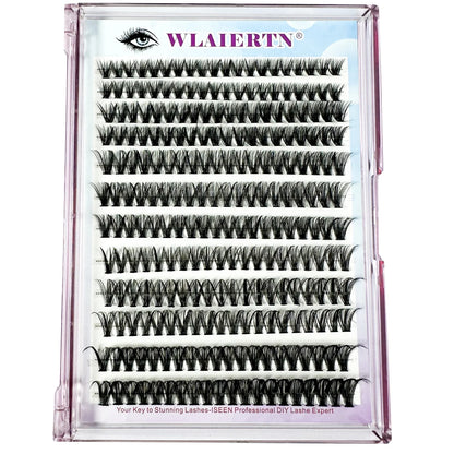 DIY 3D Fluffy Lash Clusters – 160D/90D Volume Extensions (12 Rows)