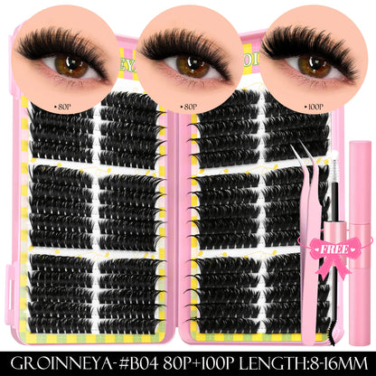 Lash Clusters Kit – 540PCS Cat-Eye Lash Extension Set with Bond & Seal