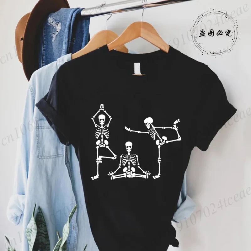 Skeleton Yoga Funny Halloween Shirt
