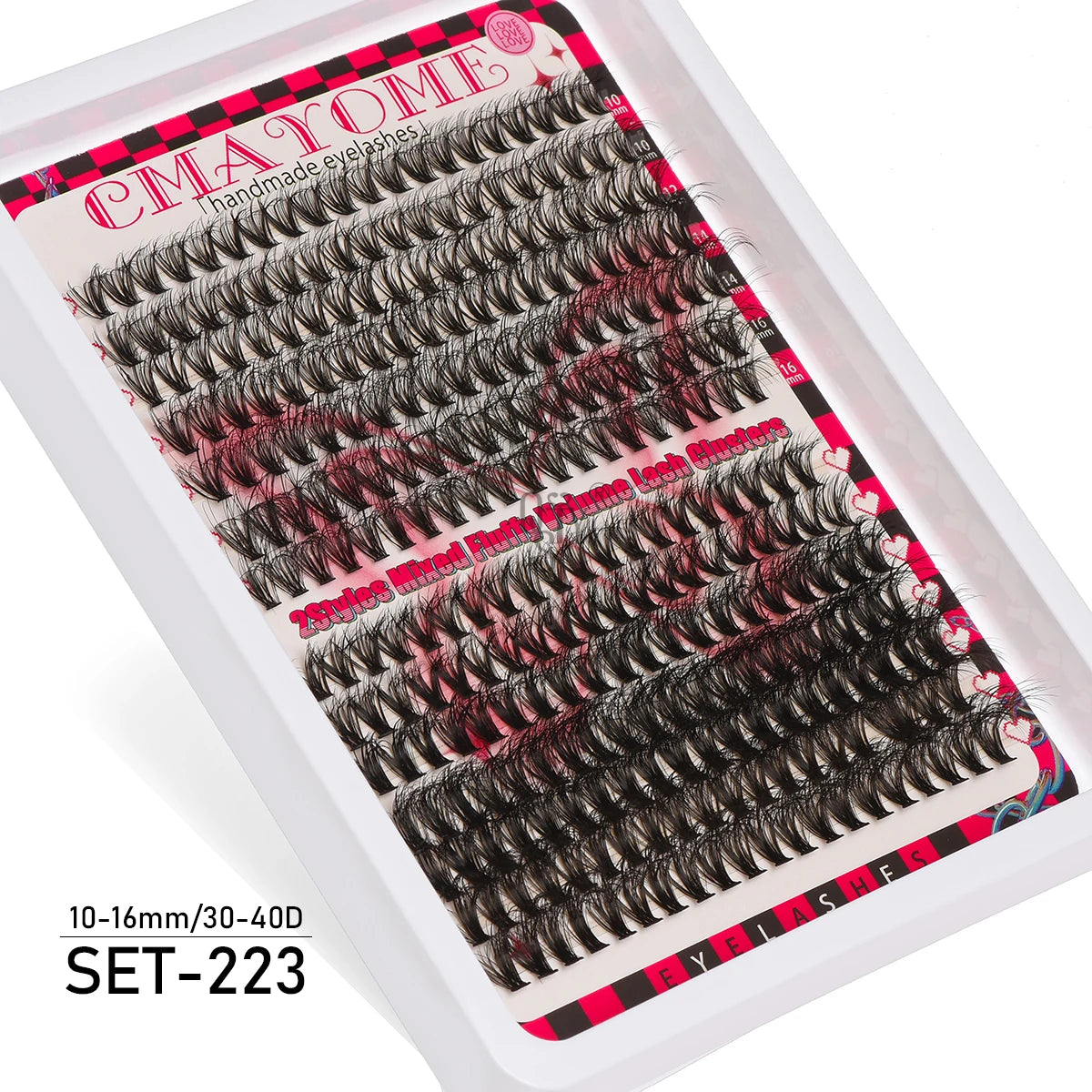 Individual 20–100D Cluster Lashes – 280pcs Mixed Tray Volume Extensions