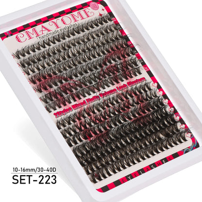 Individual 20–100D Cluster Lashes – 280pcs Mixed Tray Volume Extensions