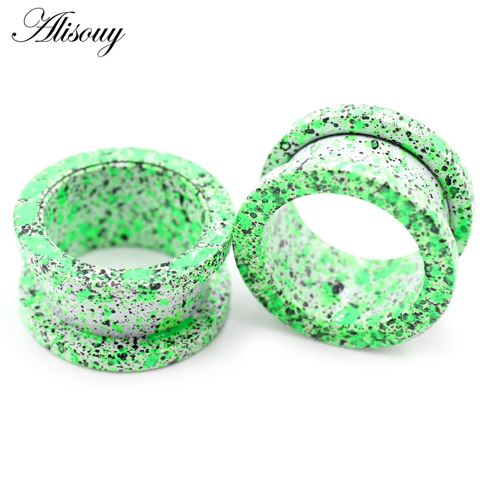 Stainless Steel Paint Pulley Ear Tunnels & Plugs Set